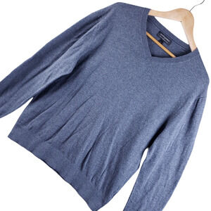 Banana Republic Men's Luxe‎ Sweater Collection Pullover Sz Large Gray V-Neck EUC